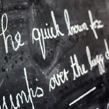 Handwriting on chalkboard in victorian style