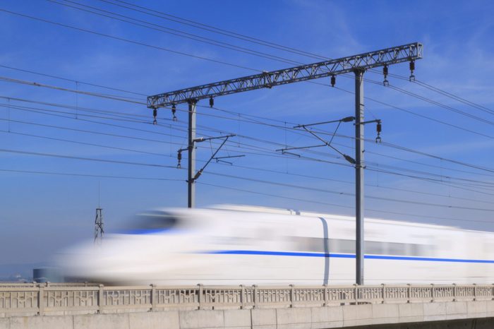 supertrain on Concrete Bridge,at The southeast coast of China