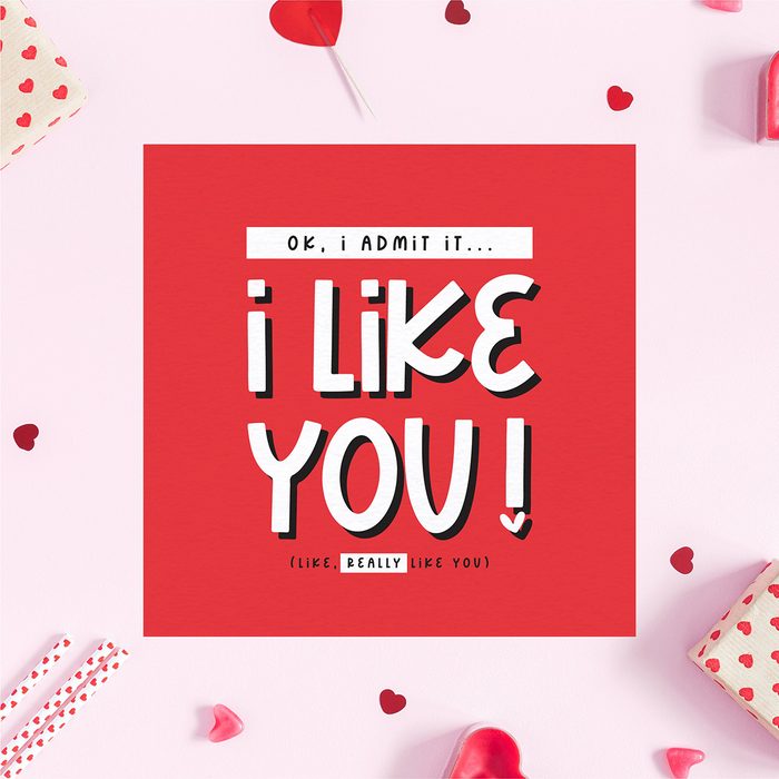 Ok I Admit It I Like You Valentines Card