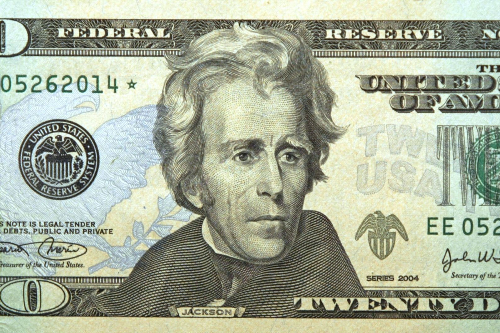 andrew jackson 20 dollar bill