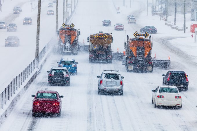snow plows and cars