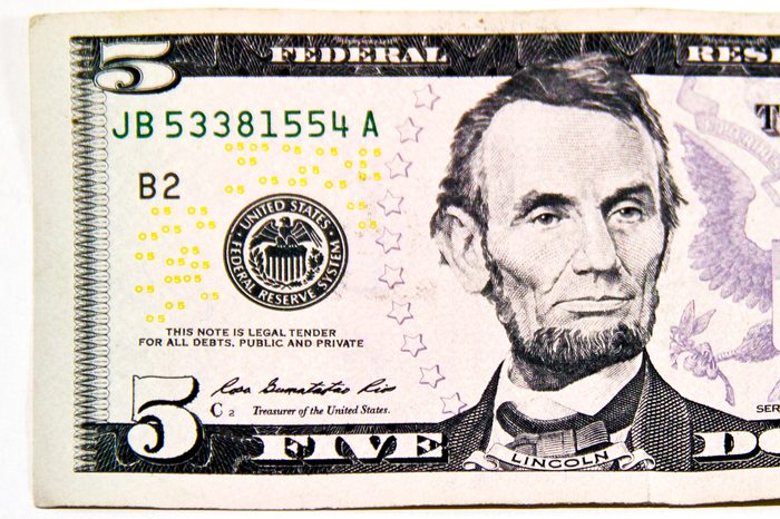 five dollar bill