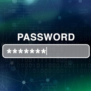 password dialog box over abstract cyber background