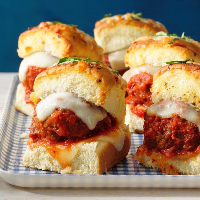 cheesy meatball sliders
