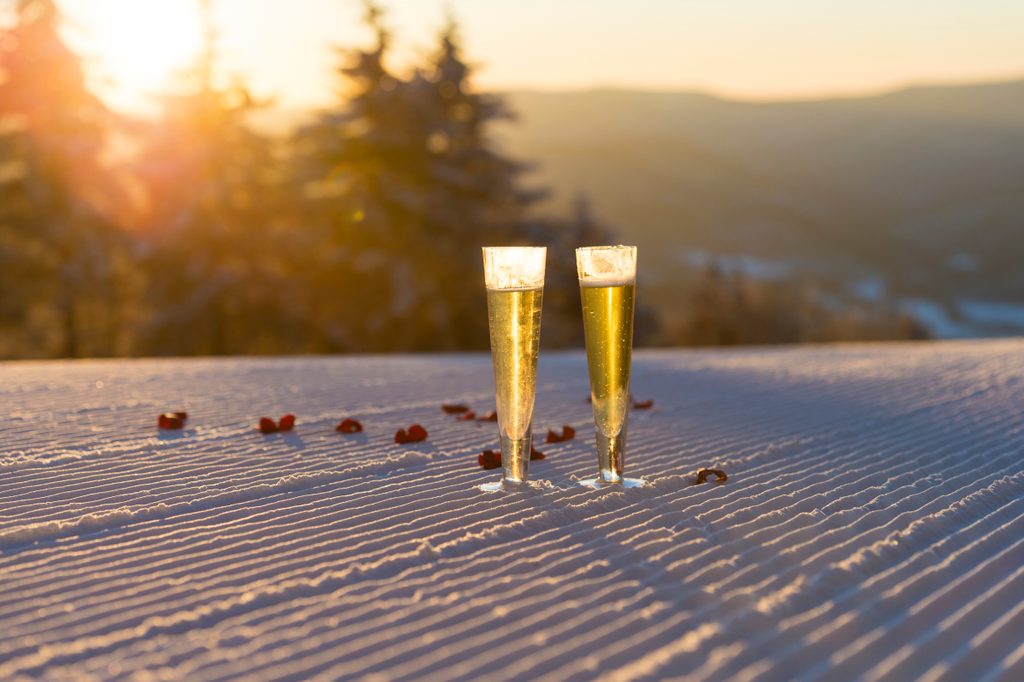 champagne at the Snowshoe Mountain Resort in West Virginia