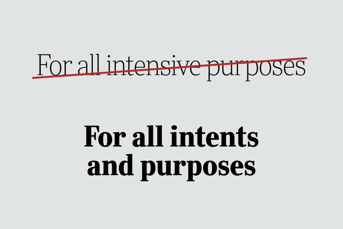 phrases you're using wrong for all intents and purposes