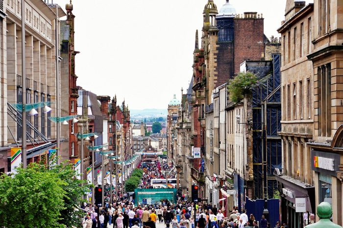 Downtown Glasgow, Scotland, UK.