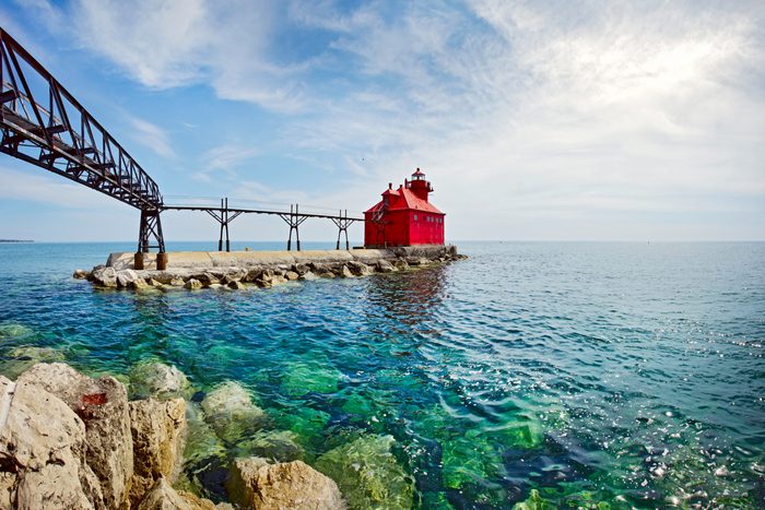 USA Wisconsin Door County Sturgeon Bay North Pierhead Ship Canal Lighthouse