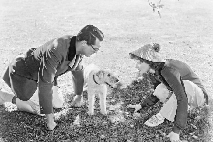 Cary Grant and Katharine Hepburn Acting a Scene from Bringing Up Baby