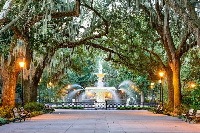 Savannah, Georgia, USA at Forsyth Park Fountain