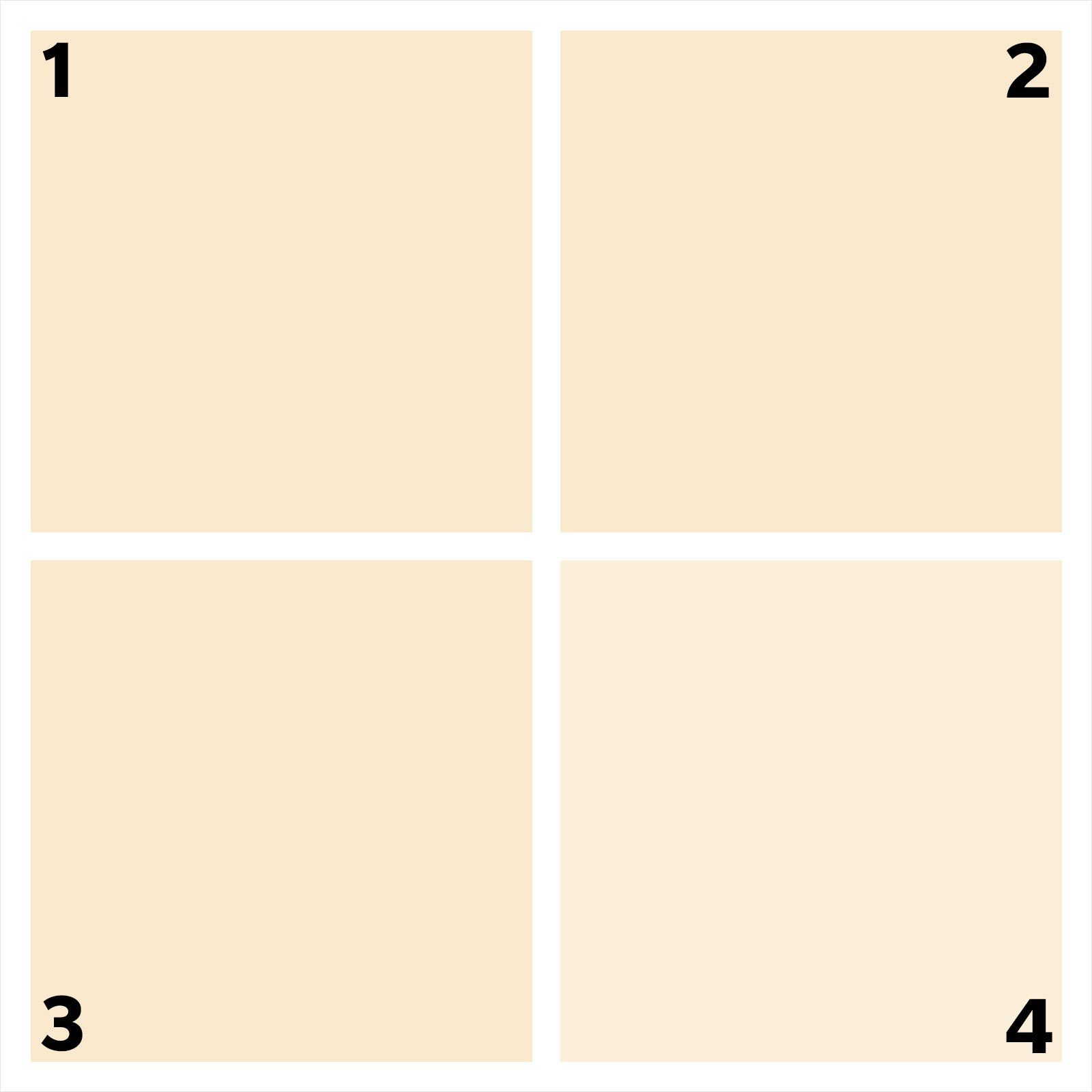 four beige squares. one is different.