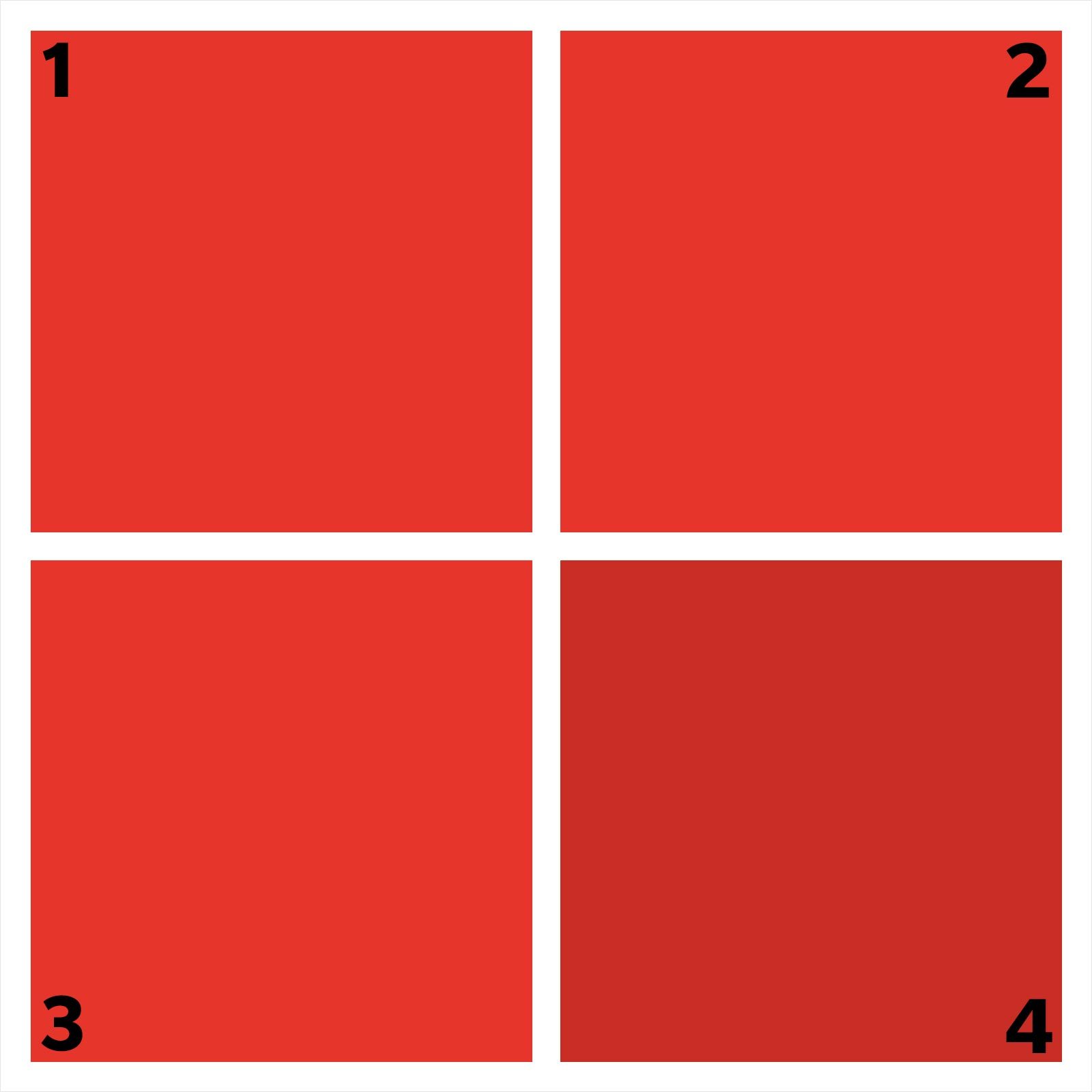 four red squares. one is different.