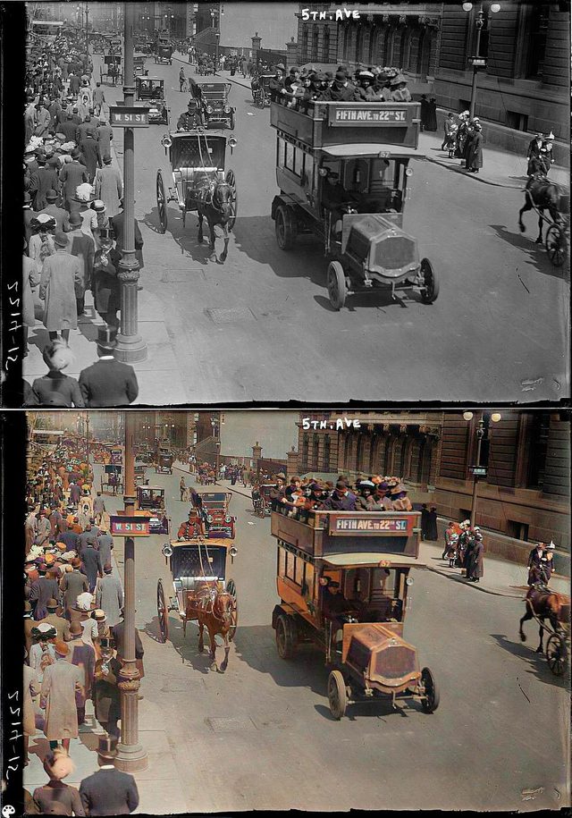 colorized 5th ave ny ny