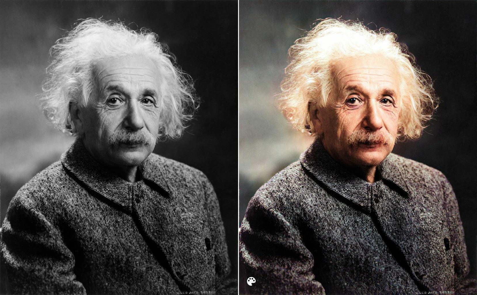 colorized albert einstein