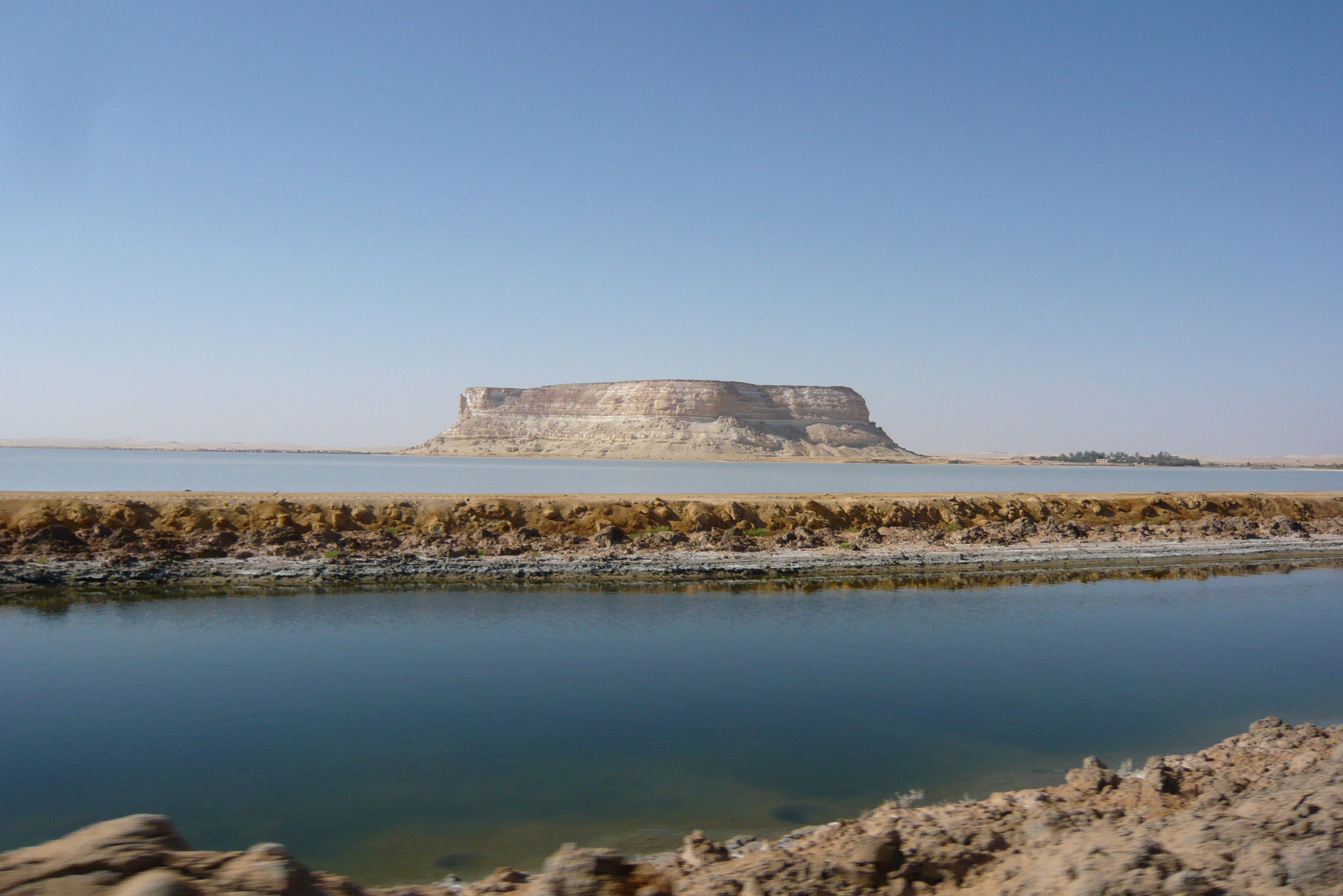 Salt lakes at Siwa Oasis, Egypt