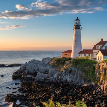 Sunrise at Portland Lighthouse, New England, Maine