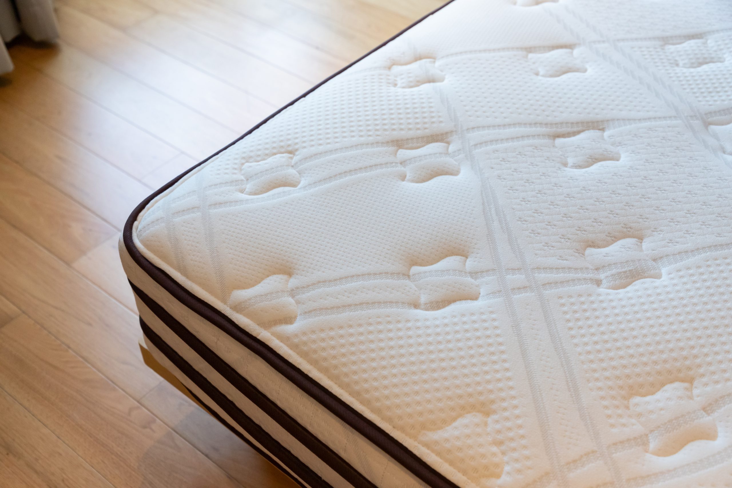 soft mattress, dust mites on bed, concept : allergy in bed room.