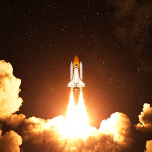 Night Takeoff Of The American Space Shuttle