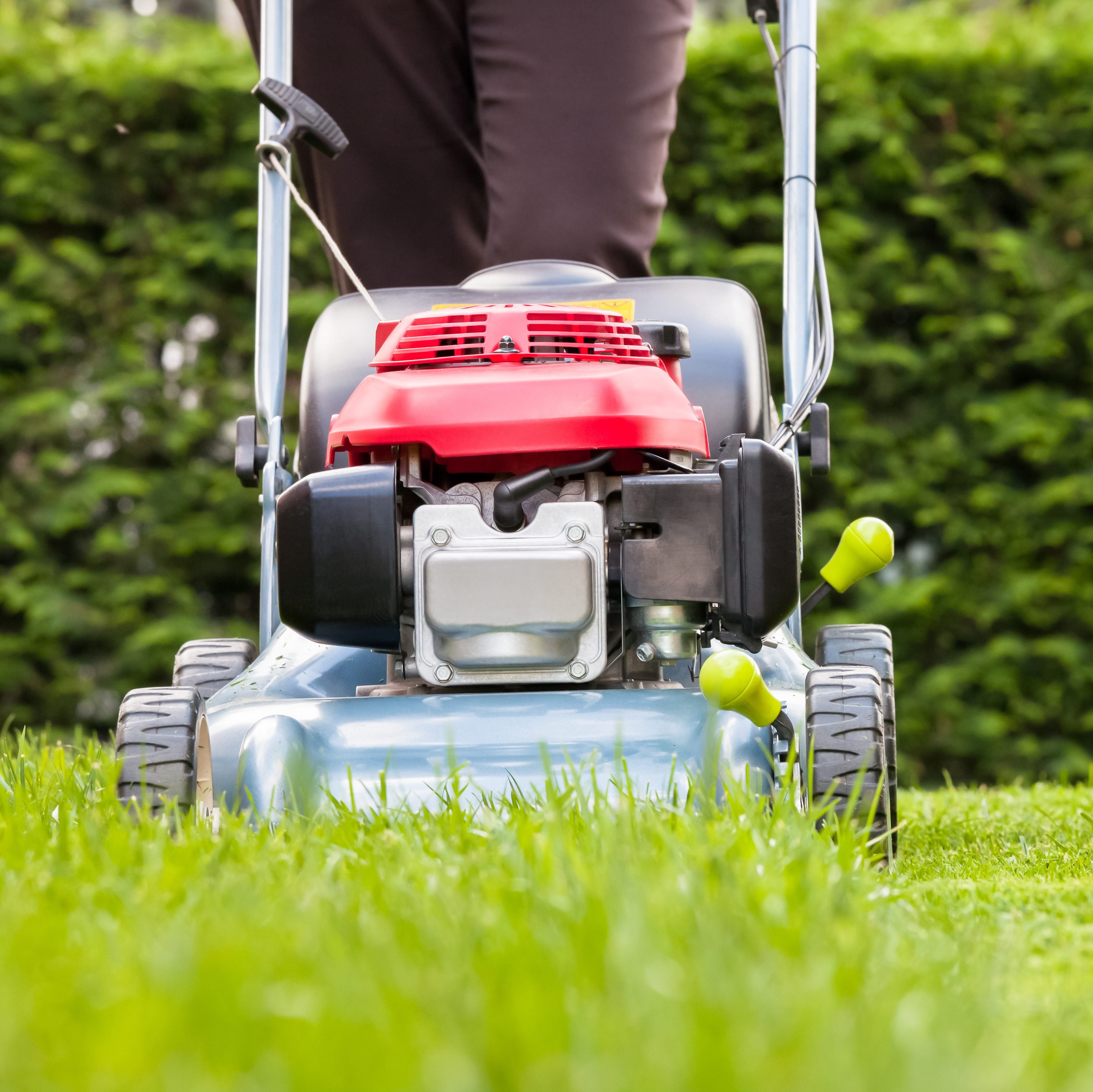 Mowing the grass