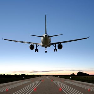 XXL jet airplane landing