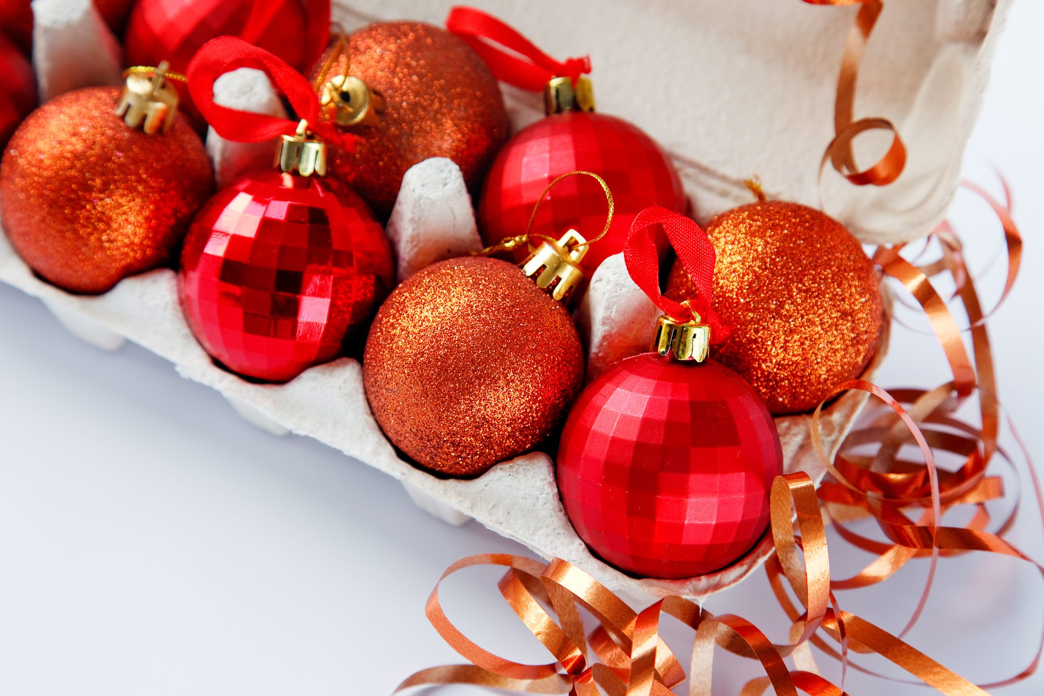 Christmas decorations isolated on white