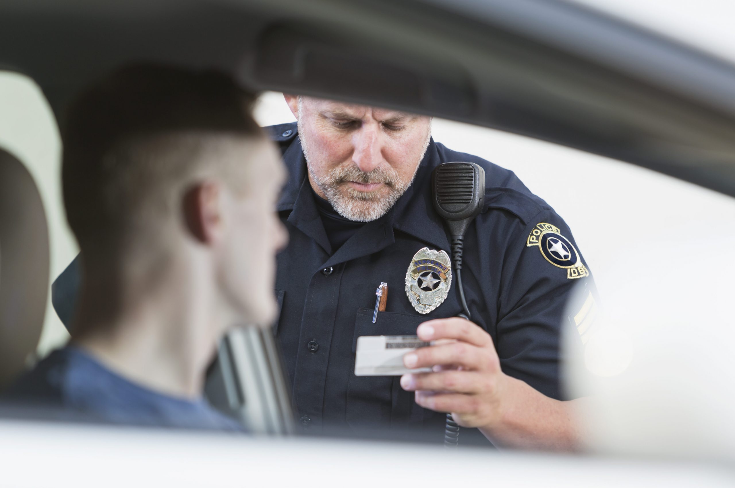 Police officer making a traffic stop