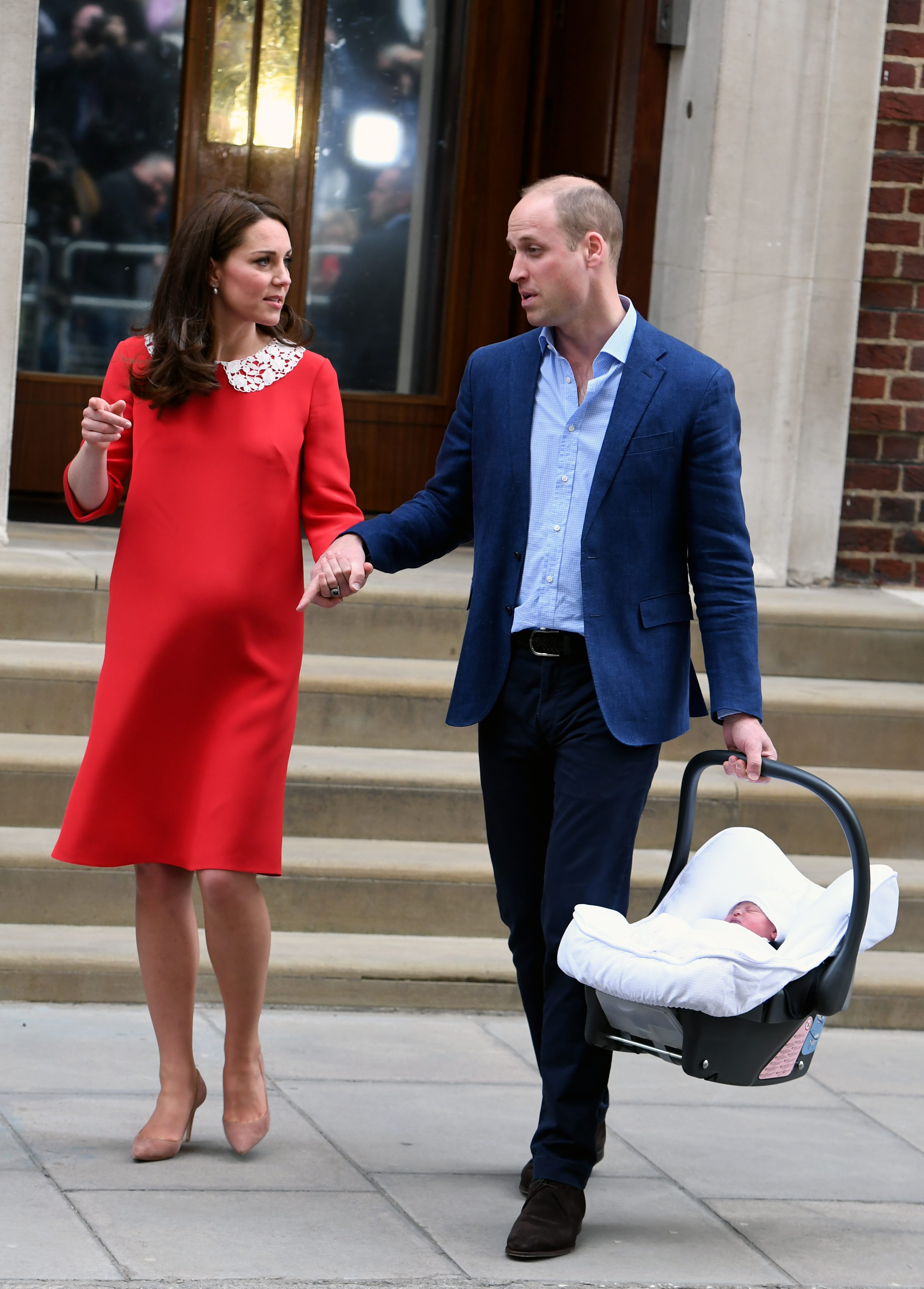 The Duke & Duchess Of Cambridge Depart The Lindo Wing With Their New Son