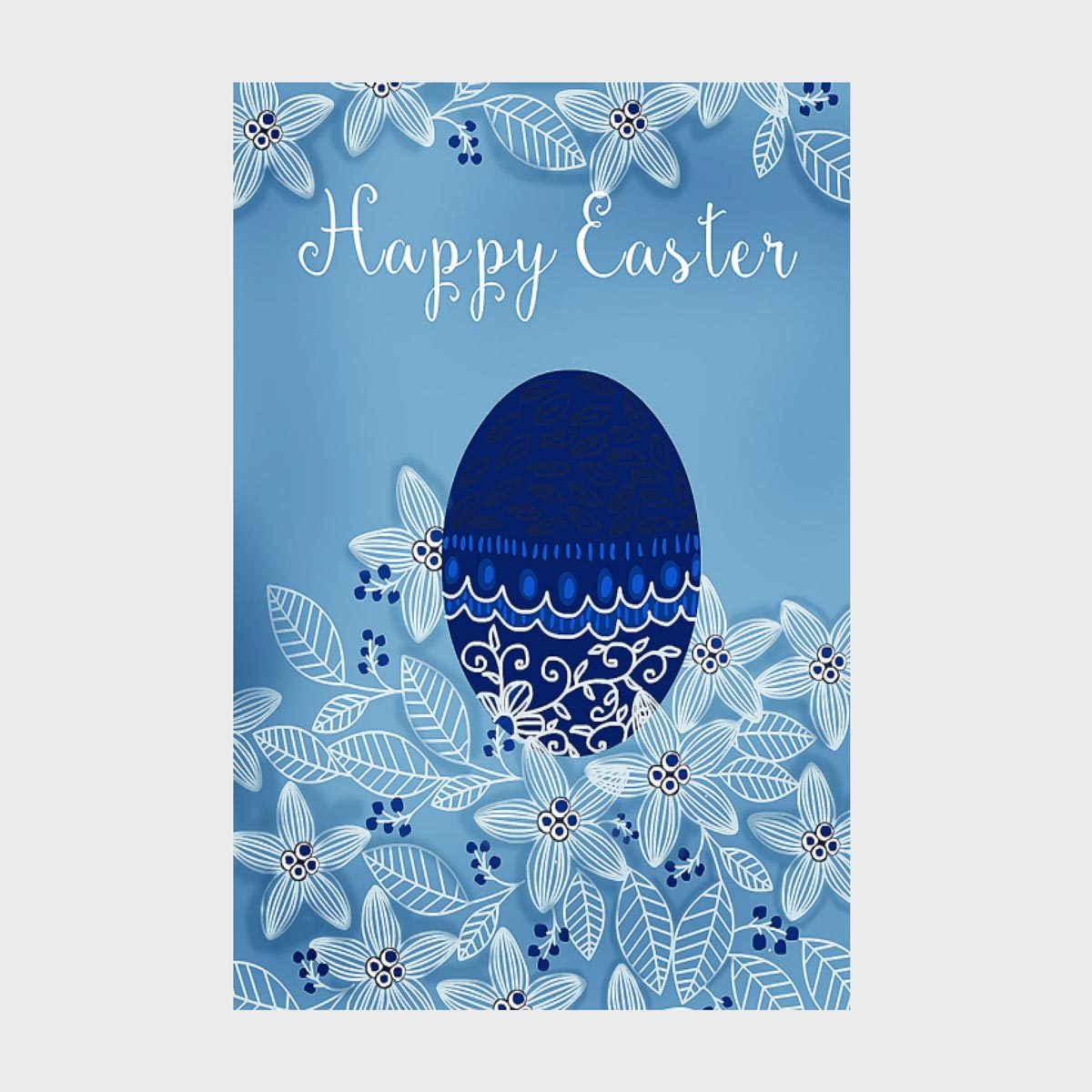 Blue Egg Easter Card