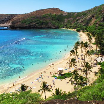 Hanauma Bay on the Island of O'ahu in the United States of America