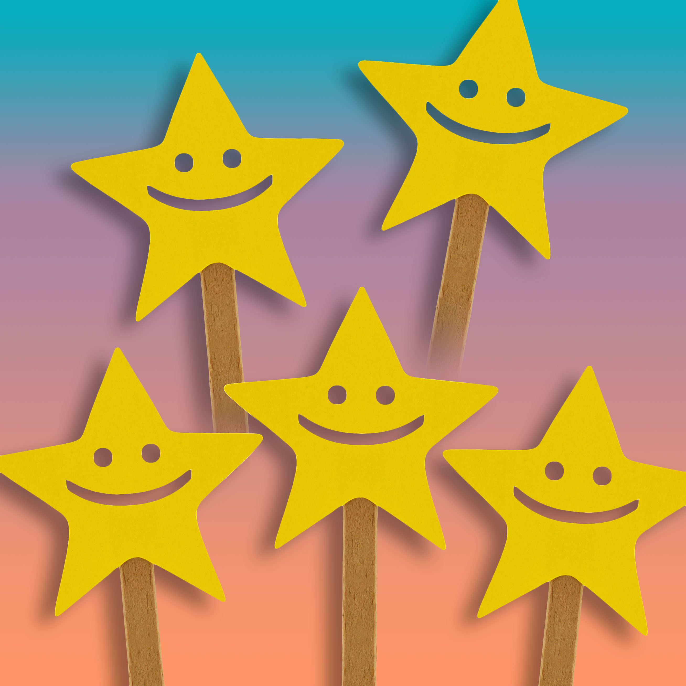 Happy faces on sticks