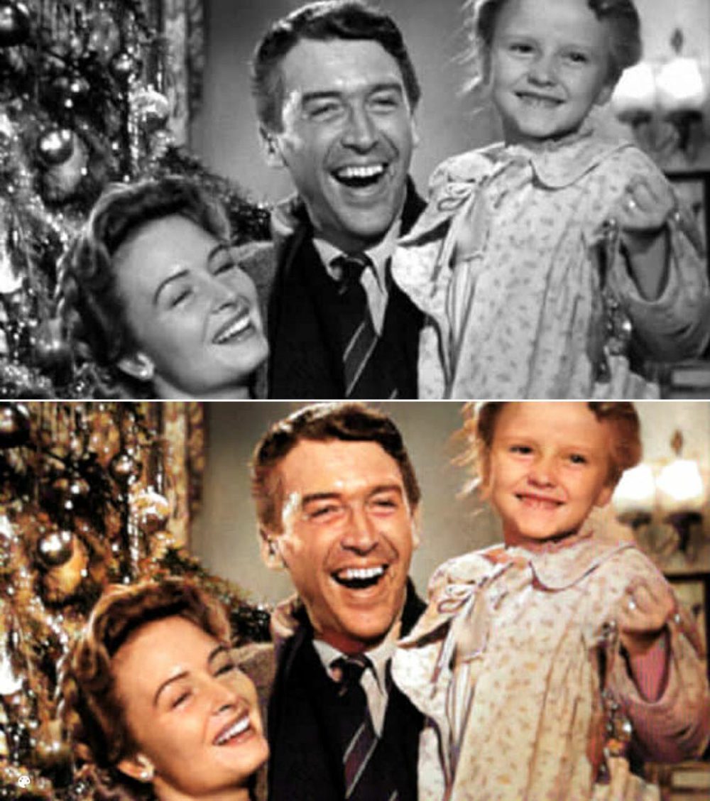 colorized It's A Wonderful Life movie still