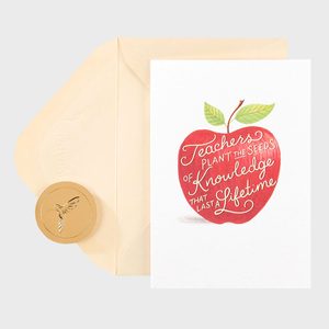 Apple For Teacher Papyrus Blank Card