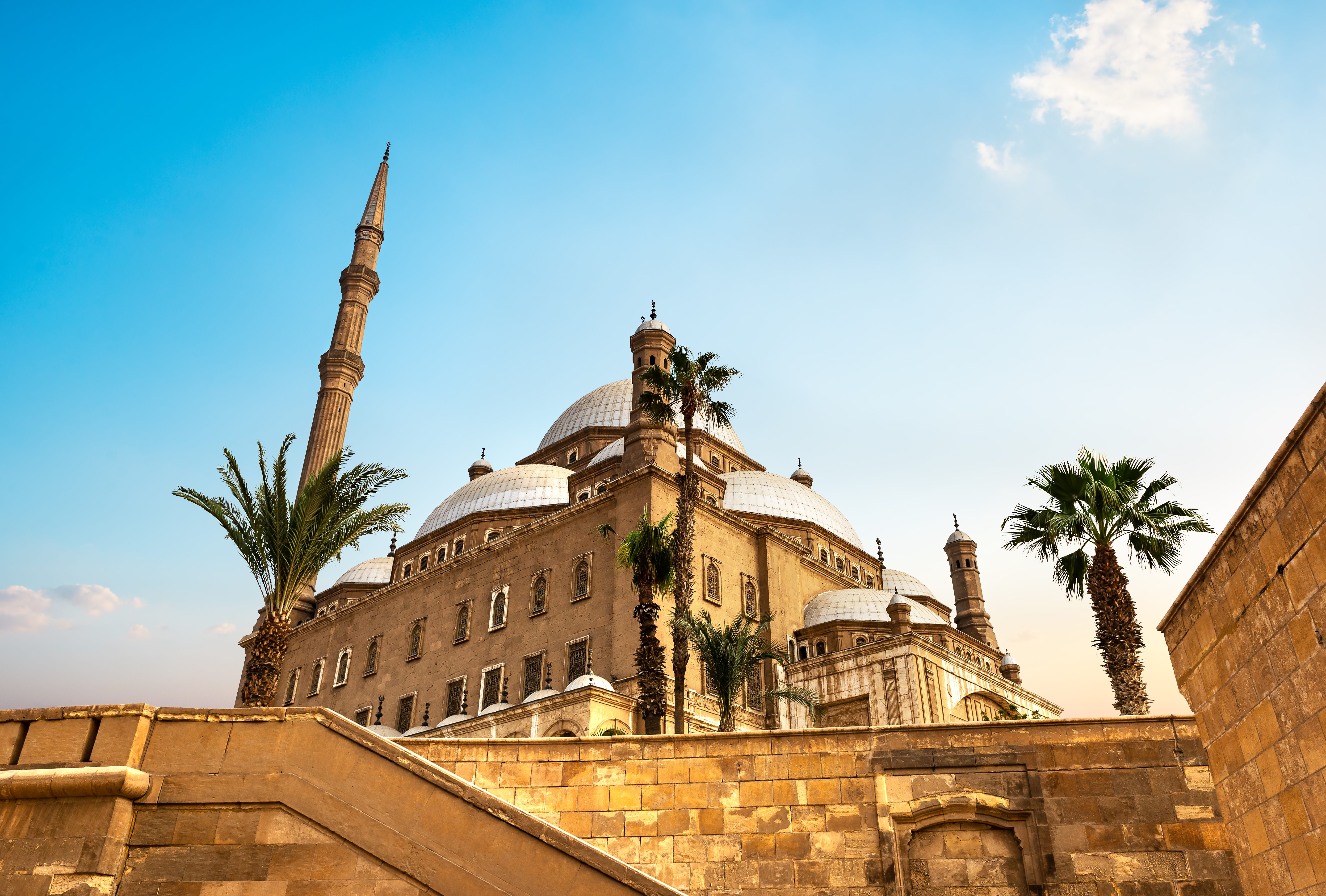 Mosque in Citadel at sunset