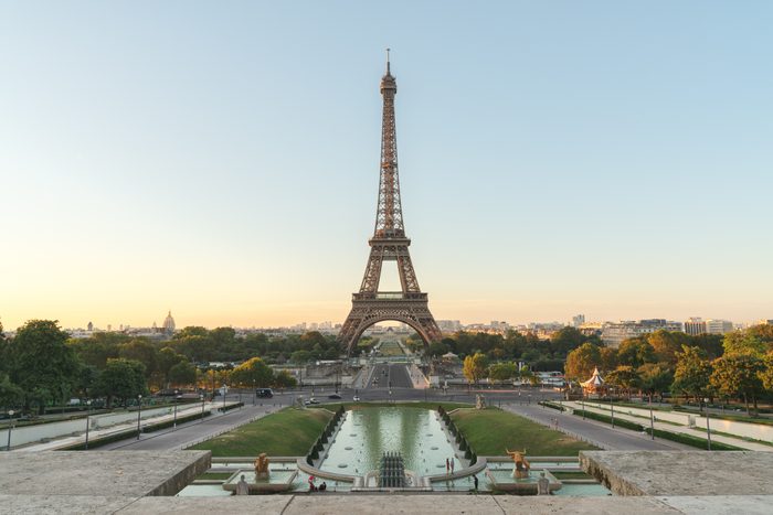 View of Eiffel Tower from Palais de Chaillot, Paris, France