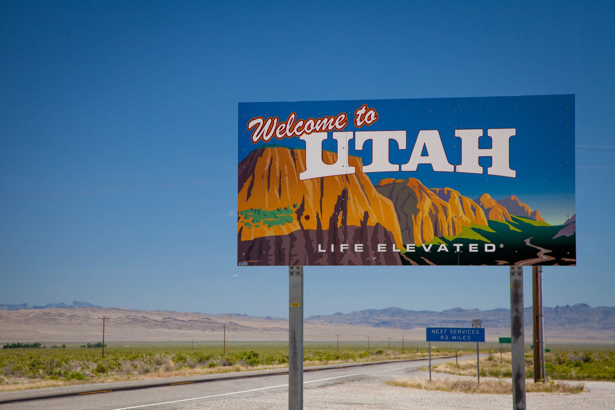 Welcome to Utah road sign