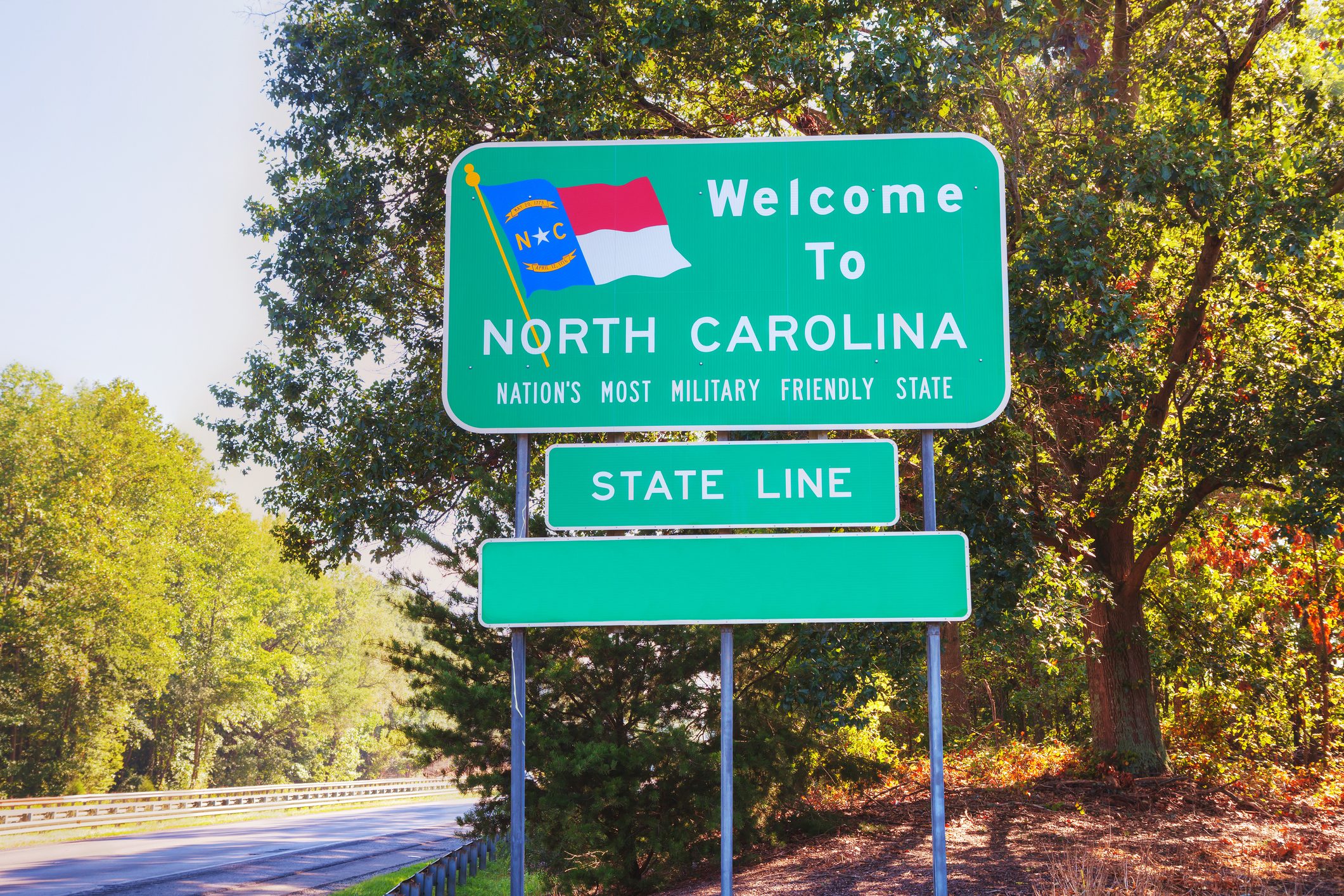 Welcome to North Carolina road sign