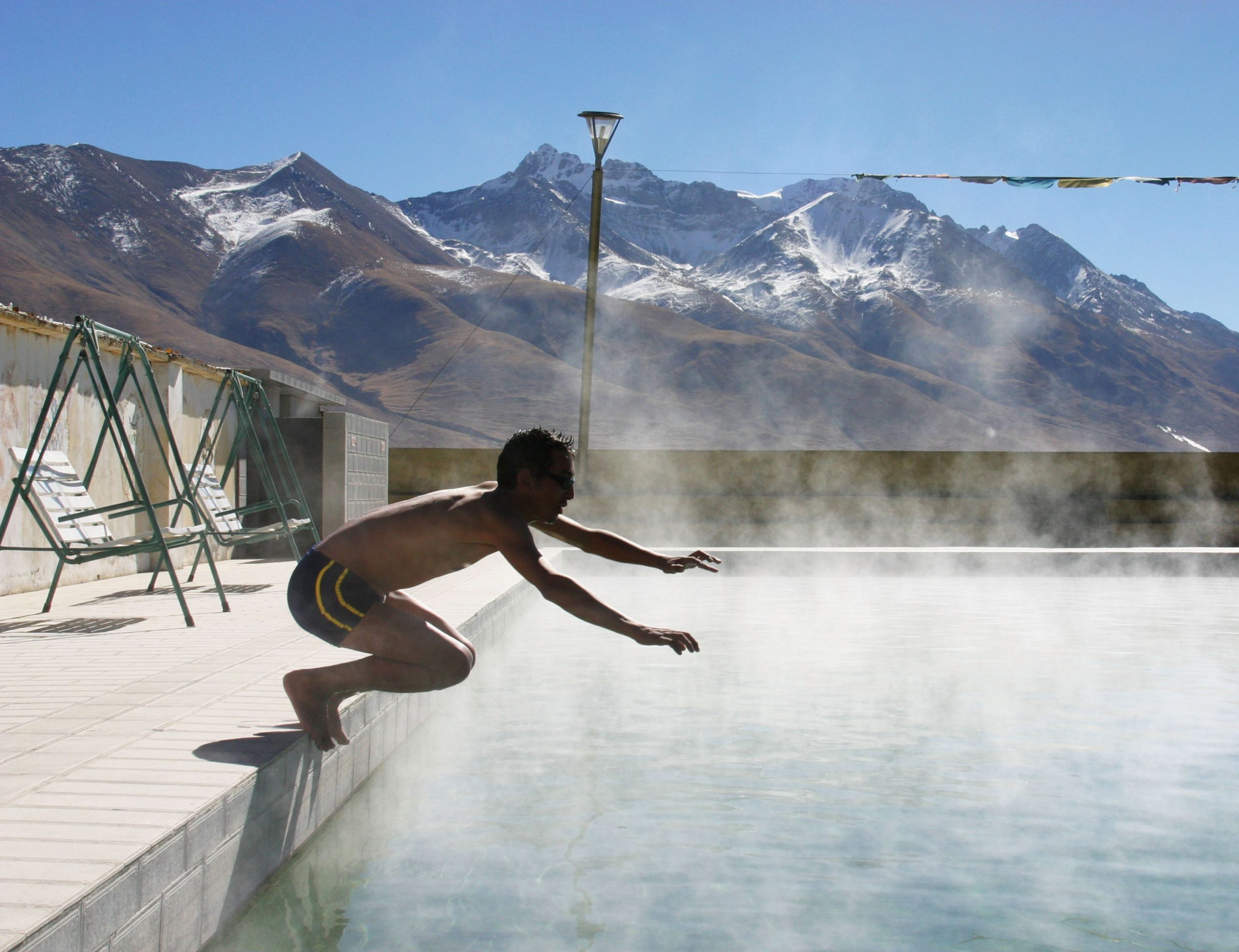 Chinese People Swim In Hot Spring At Yangbajing In Tibet