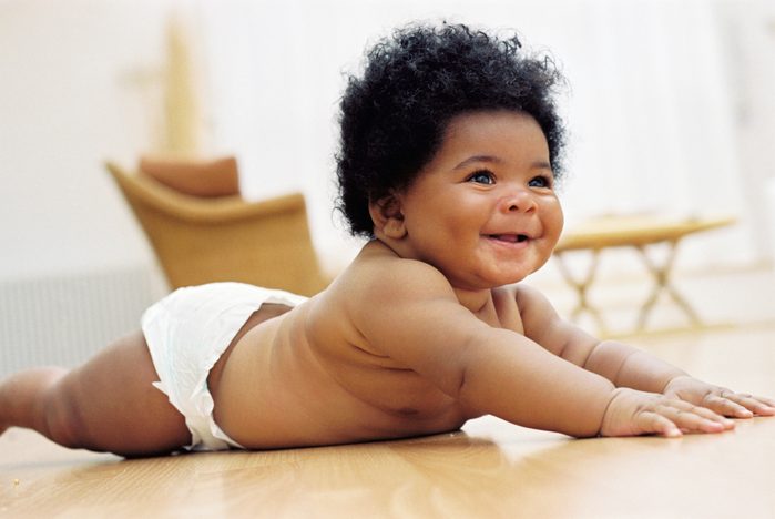 Child lying on floor
