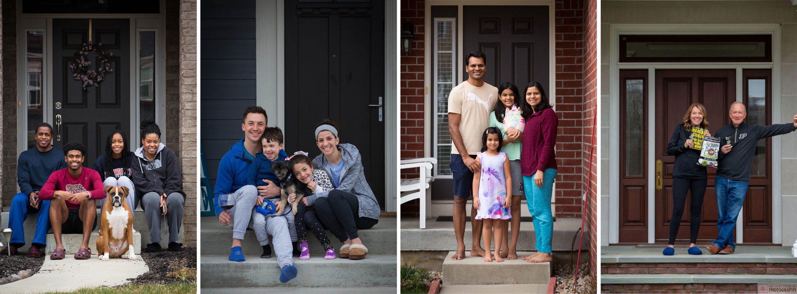 families on their doorsteps