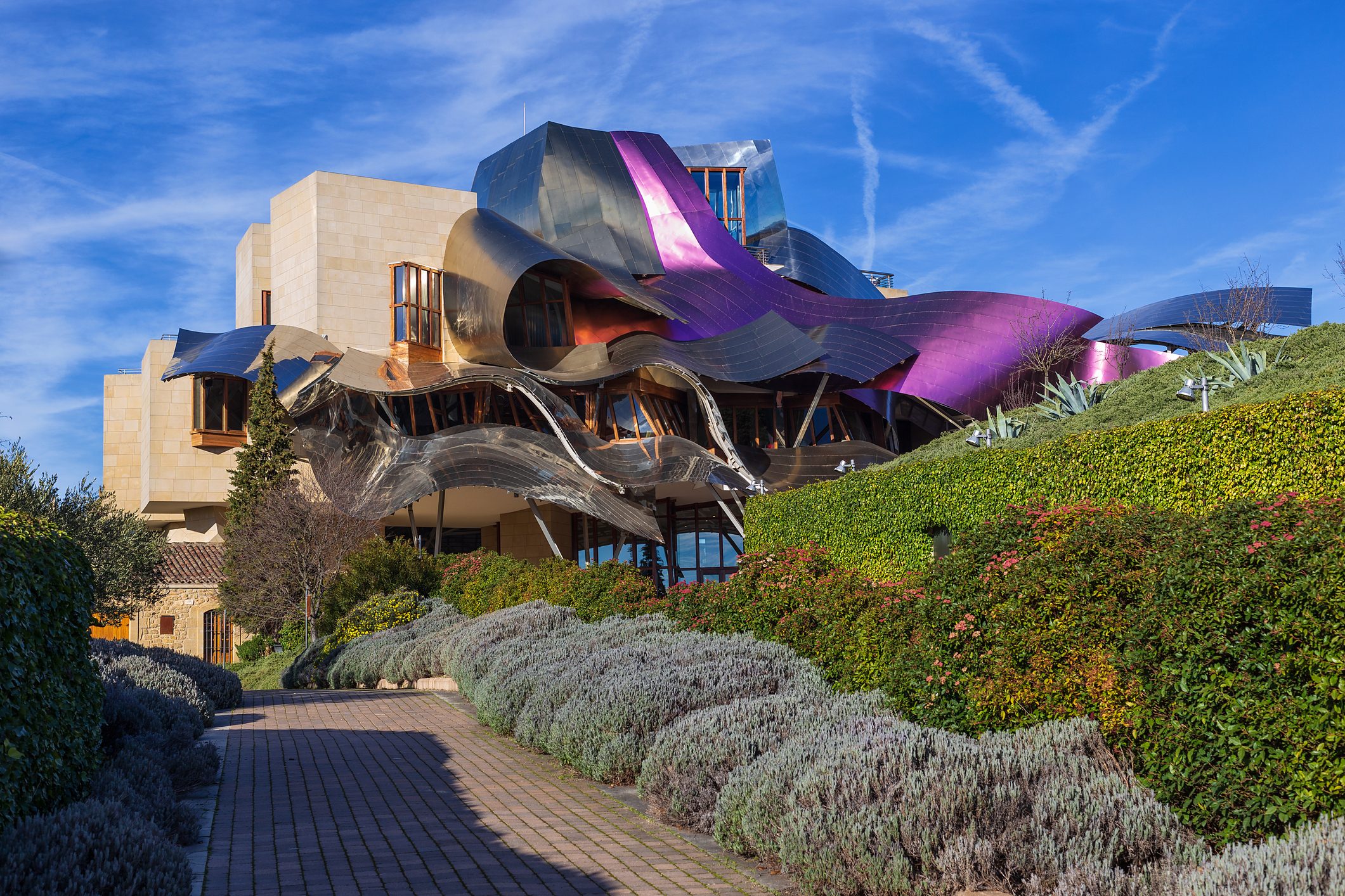 Marques de Riscal Hotel, a Frank Ghery building in Elciego, Spain, on March 2018