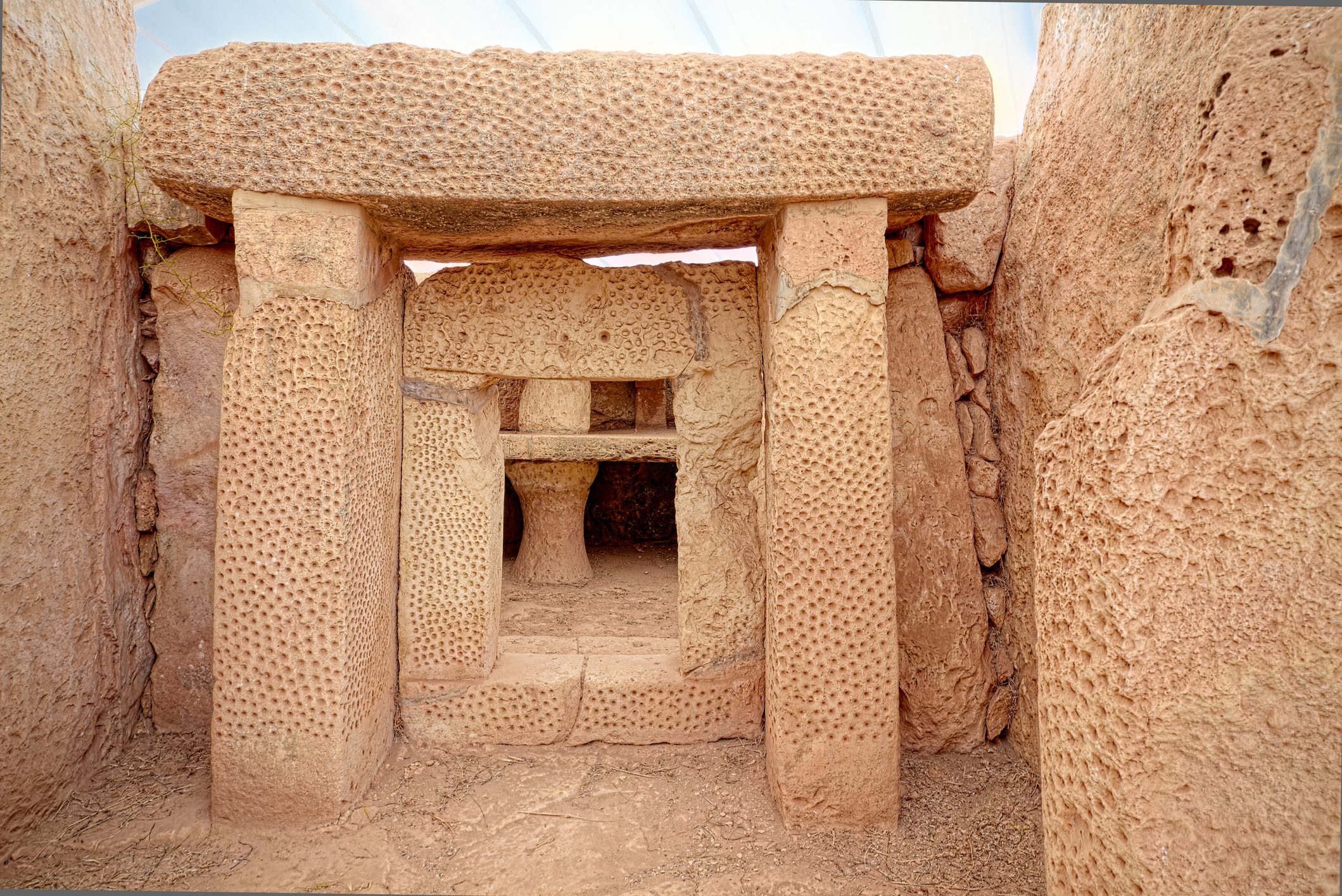 Details of Mnajdra megalithic temples of Malta (Qrendi)