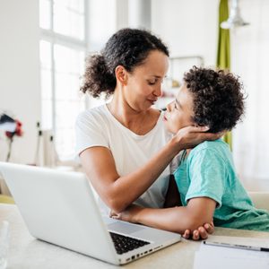 Single Mom Being Affectionate With Young Son