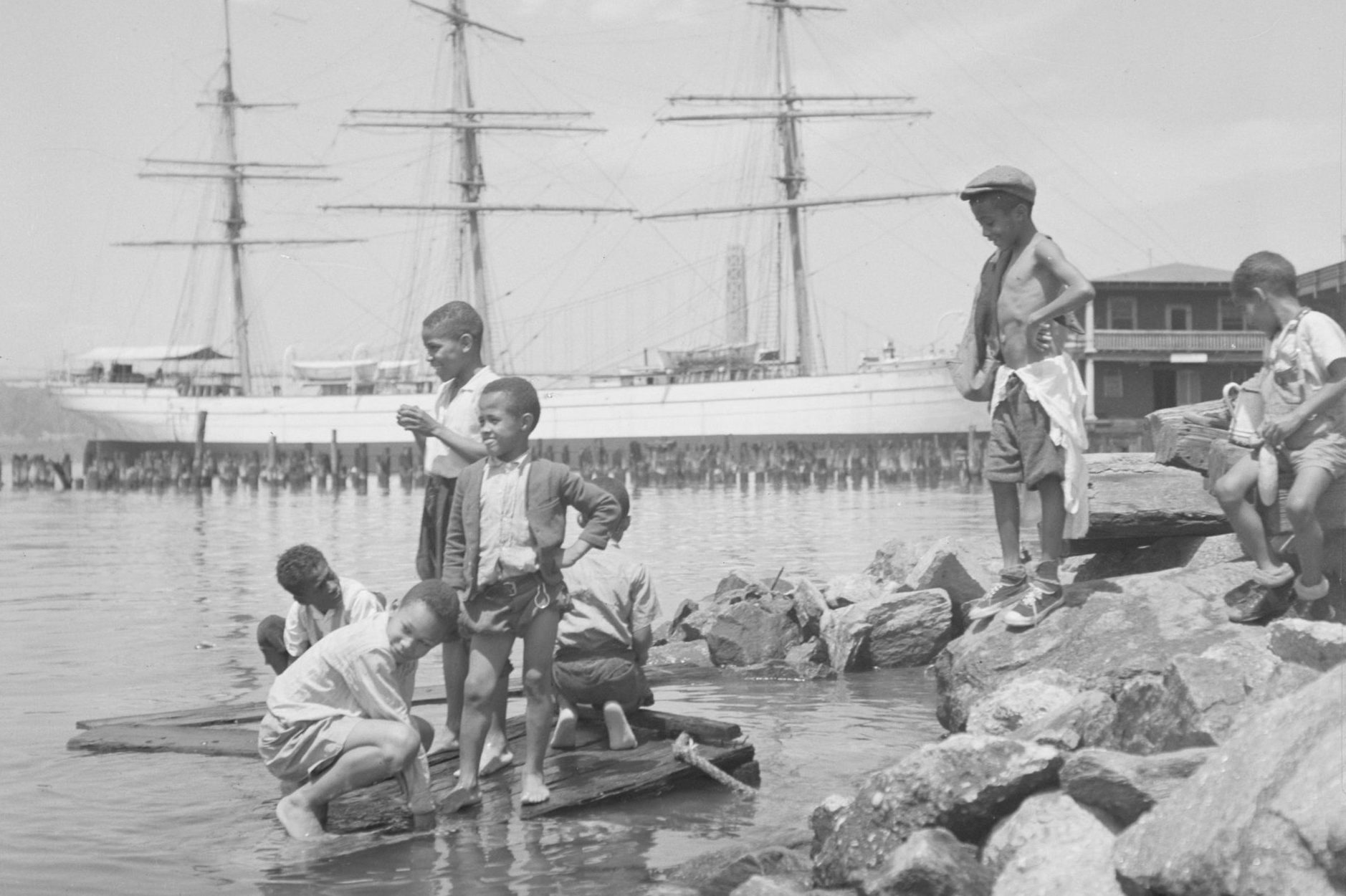 Children Playing Along the Hudson River