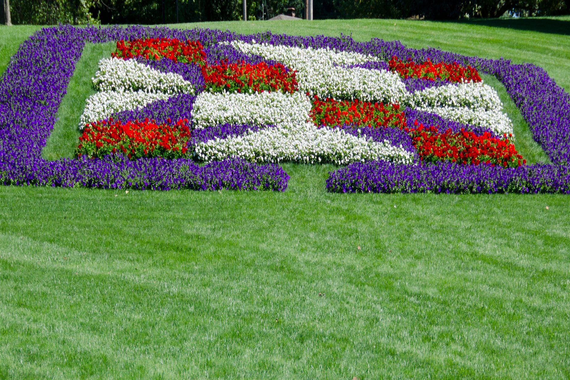 Flowerbed Designed Like a Quilt