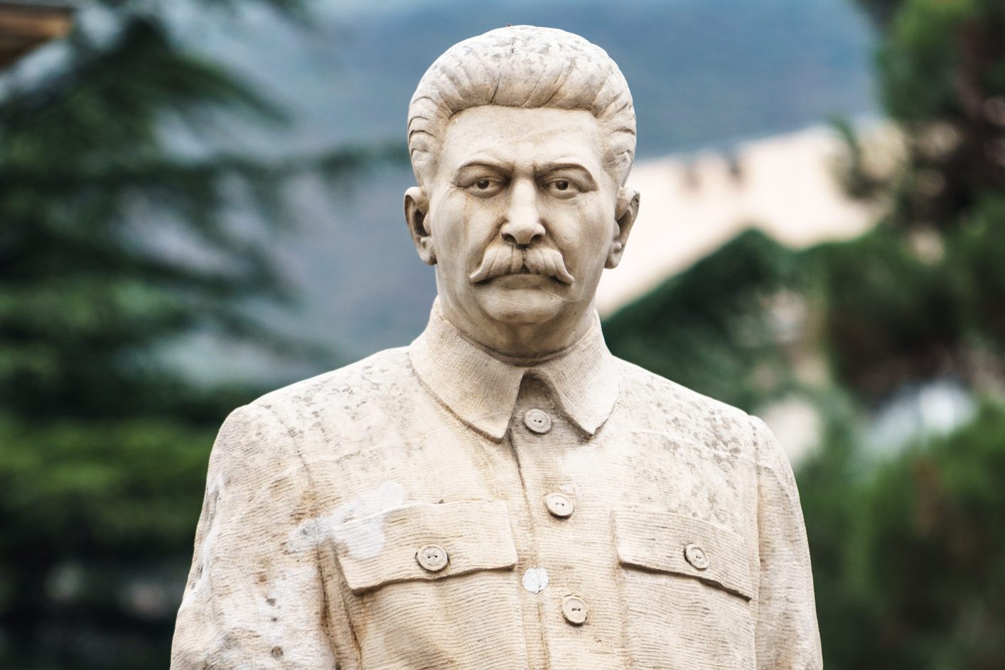 One of the few remaining standing statues of Stalin in public, Gori, his birthplace, Central Georgia, Central Asia, Asia