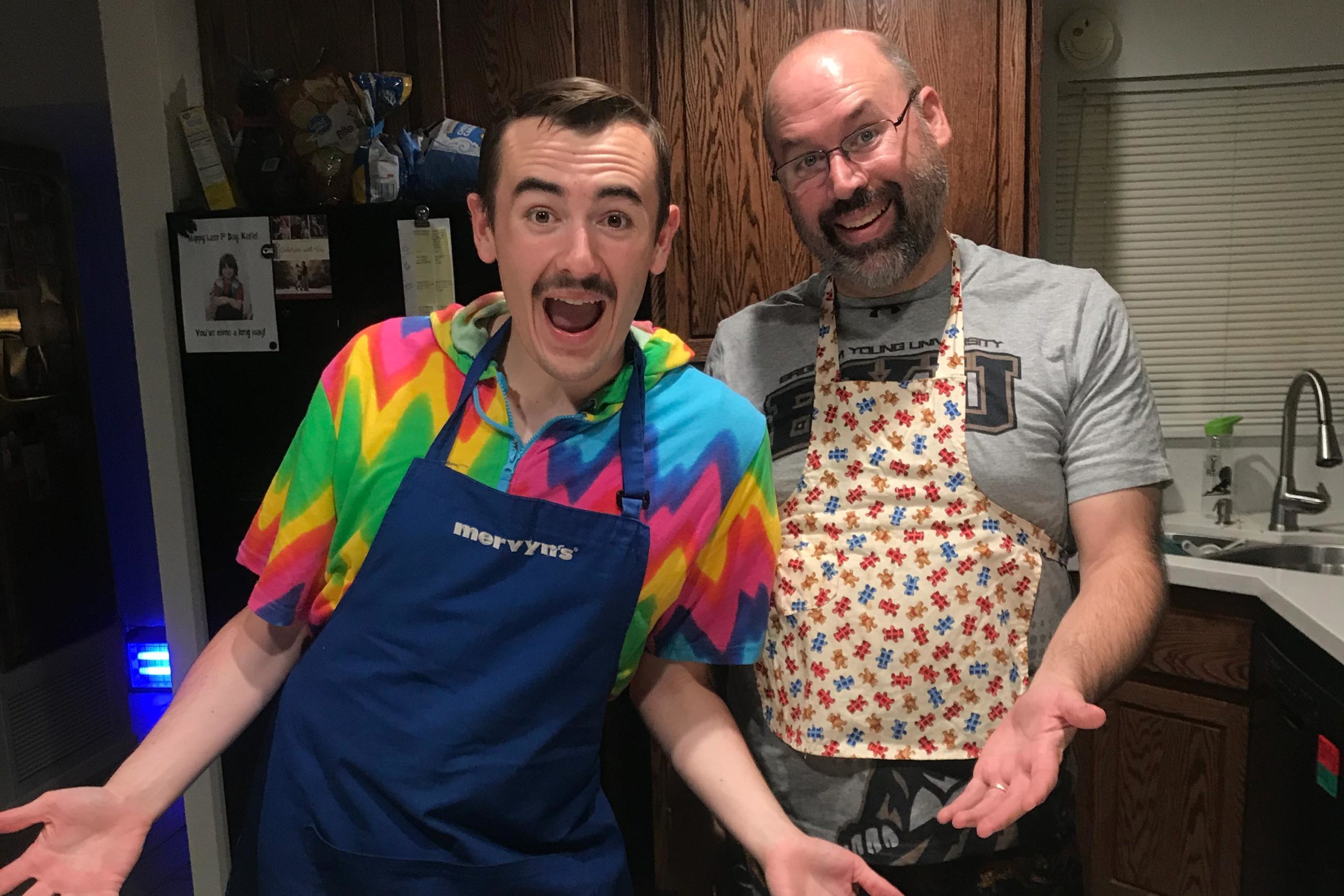 My husband is helping our son finish college online