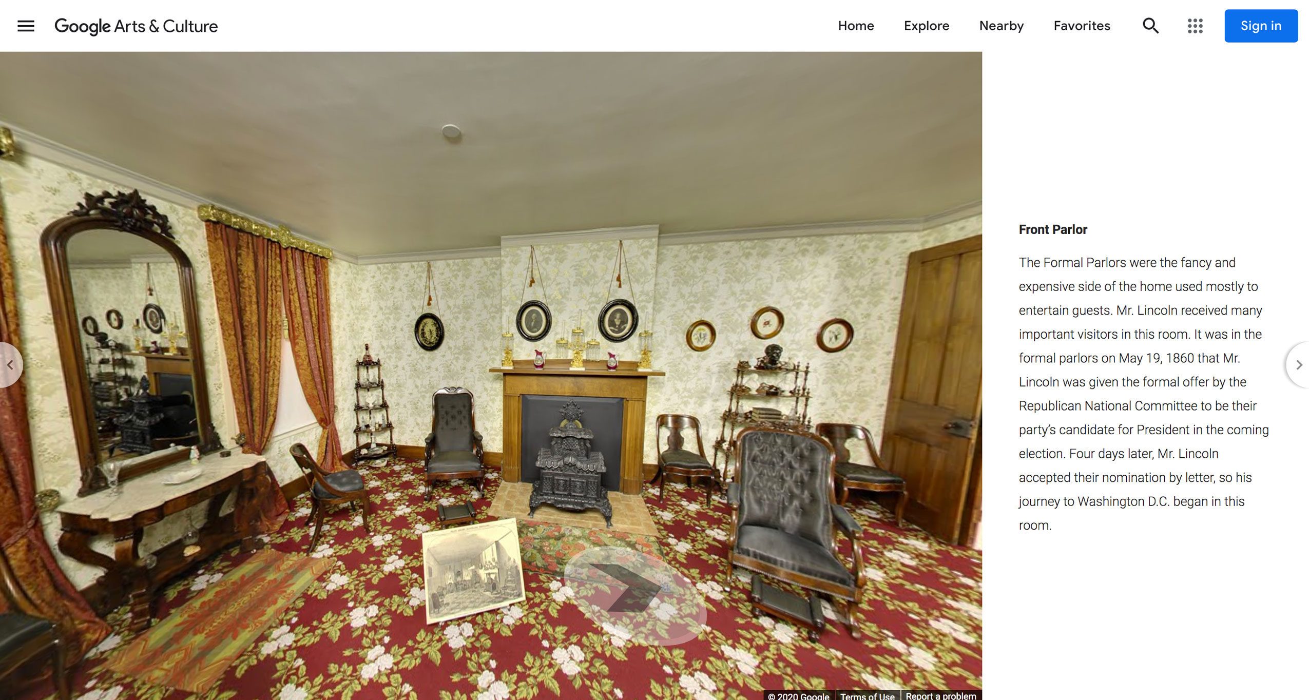 lincoln's home virtual tour