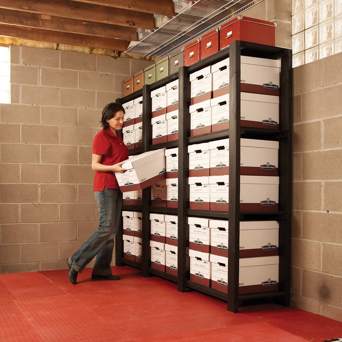 FH07JUN_482_00_099 heavy duty storage shelves basement