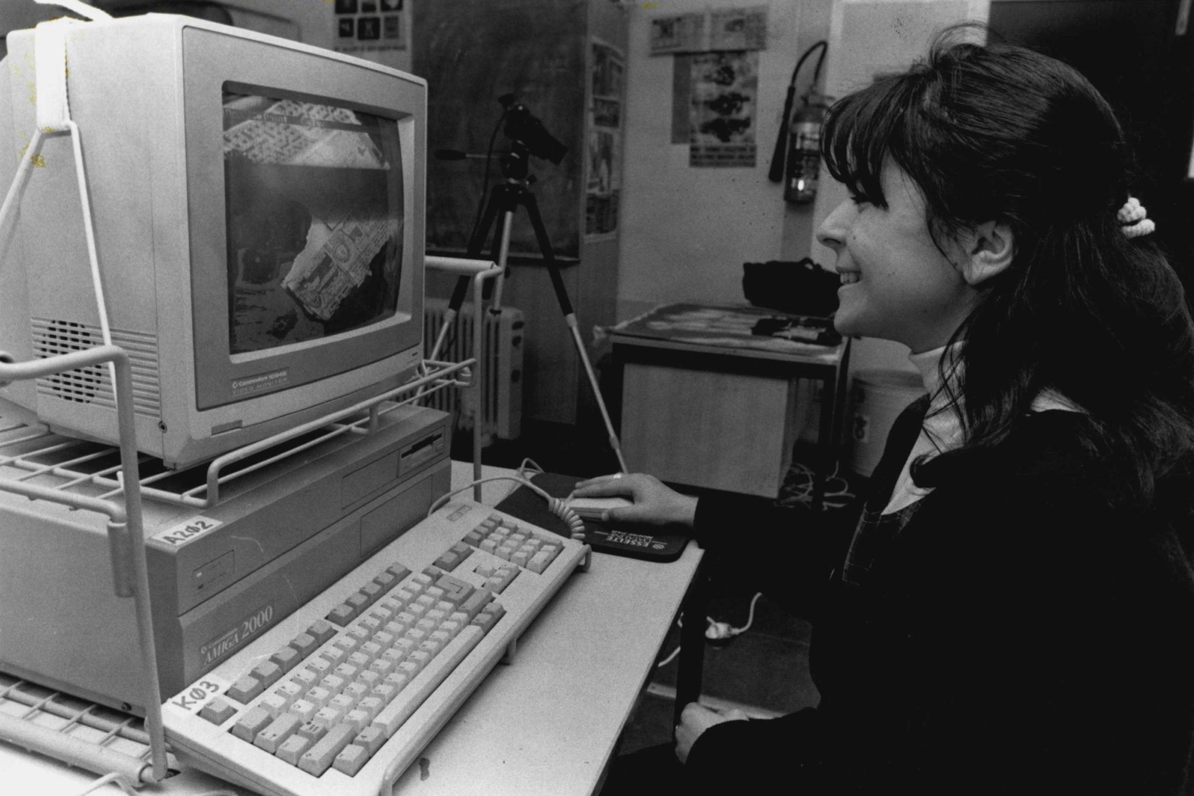 And Nina Petradis (left) studies by computer.Macarthui Girlsâ€™ Technology High School, *****The school is sponsored by Commodore, which donated a large number of Amiga 500 computers and arranged a good discount when the school purchased additional co