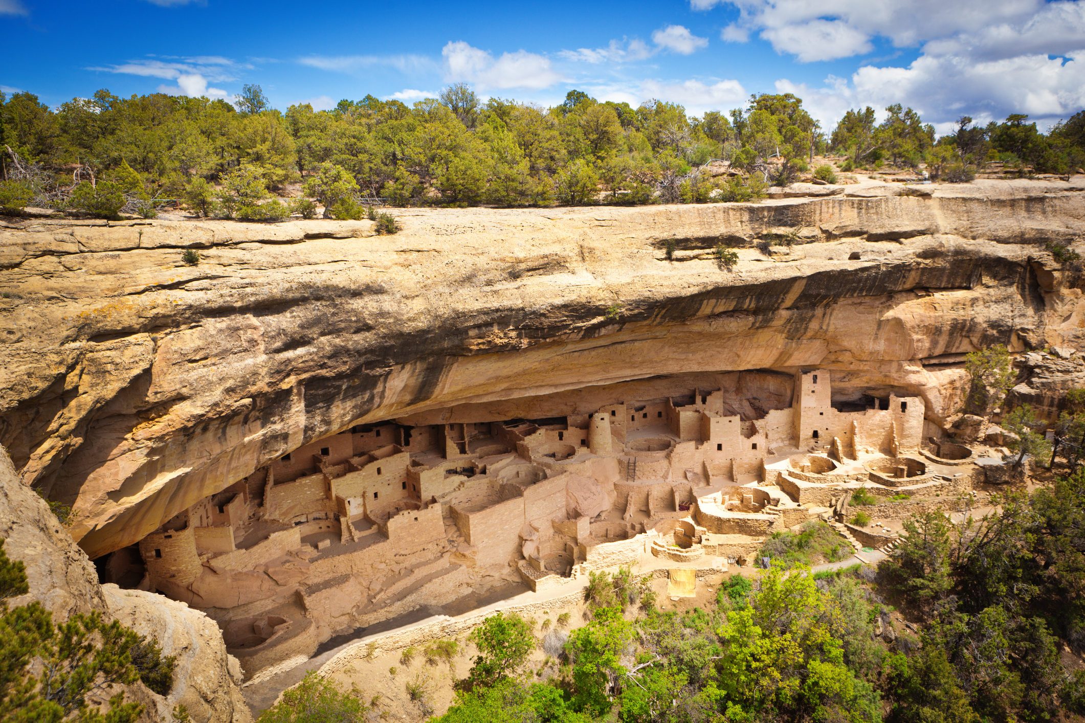 Cliff Palace in Mesa Verde, Ancient Pueblo Cliff Dwelling, Colorado